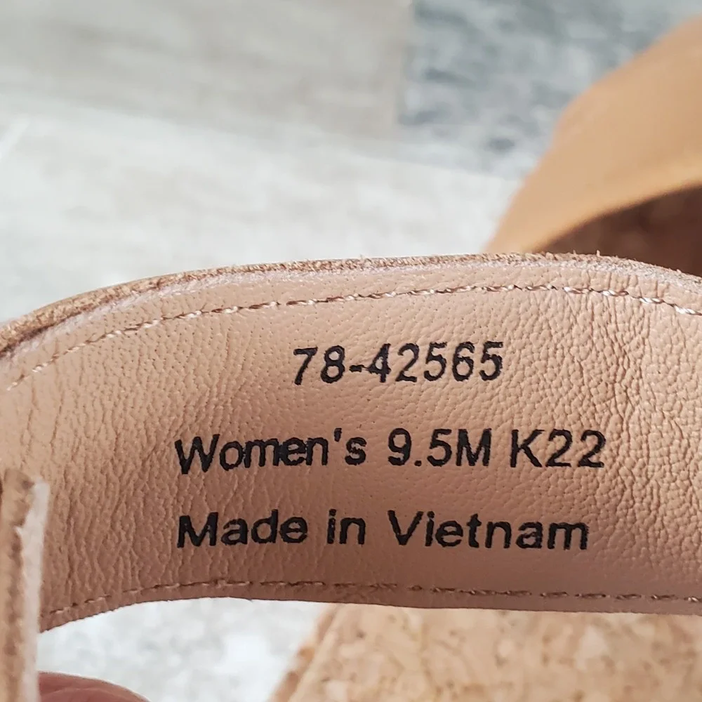 Johnston & Murphy Gigi Womens Sandal Sz 9.5 M Tan Leather Cross-Band Ankle Strap